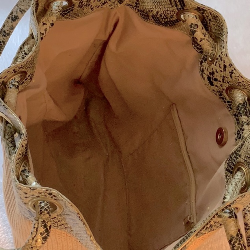New rafia and leather bag - Picture 3 of 6